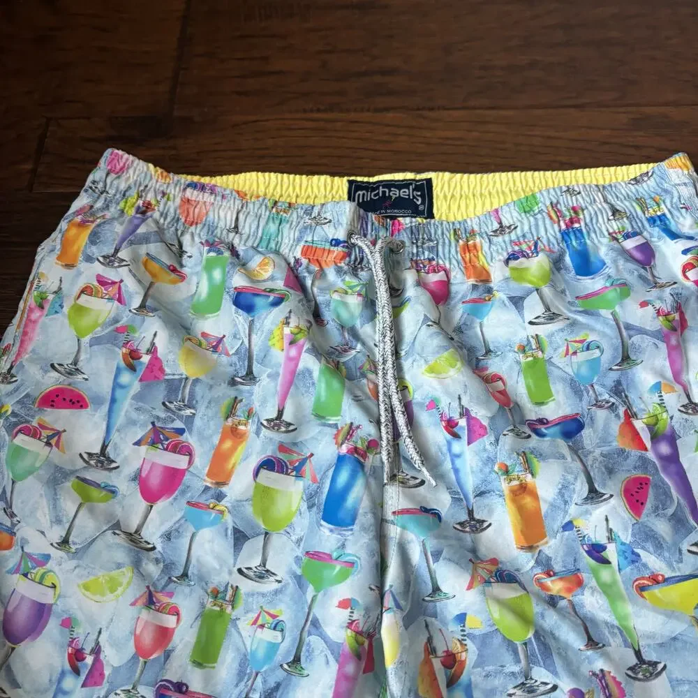 Michael’s Men's‎ Mesh Liner Swim Trunks Tropical Treats Multicolored Size L